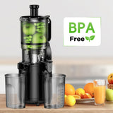 Cold Press Juicer, Amumu Slow Masticating Machines with 5.4" Extra Large Feed Chute Fit Whole Fruits & Vegetables Easy Clean Self Feeding Effortless for Batch Juicing, High Juice Yield, BPA Free 250W Amumu