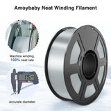 Amoybaby Silver Grey Silk PLA Filament 1.75mm, High Gloss PLA 3D Printer Filament Low Warp & Clog-Free, Dimensional Accuracy +/- 0.03mm, 1kg(2.2lb), Fits for Most FDM 3D Printers Amoybaby