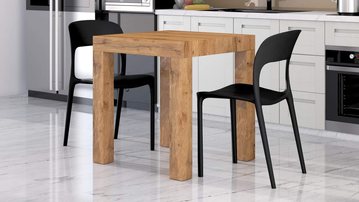 Mobili Fiver, First Fixed Table, Rustic Oak, for 2 People, Modern Dining Table for Kitchen and Living Room, Italian Furniture Mobili Fiver