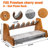 Lobao Gun Rack Cherry Solid Wood Pistol Rack and Firearm Safe Storage Organizer - Premium Pistol Rack Solution (FAS Cherry Wood) Lobaoera