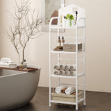 CICUFY Kids Book Shelf, 4-Tier Small Bookcase White Metal Bookshelf Modern Narrow Ladder Shelf Standing Display Shelves Storage Shelving Unit for Bedroom,Office,Living Room,Bathroom CICUFY