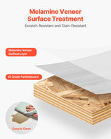 VEVOR Floating TV Stand, 47 in Wall Mount Entertainment Center with Cable Hole, Modern Floating TV Shelf with Storage Cabinet, Particle Board Console for DVD Player, Cable Box, Game Console, White VEVOR