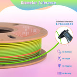 ERYONE Silk Rainbow Filament PLA 1.75mm for 3D Printer +/- 0.03mm, 0.25kg*4 Spools, Palette, Mountain Mirage, Sunset, Waterfall Rainbow ERYONE