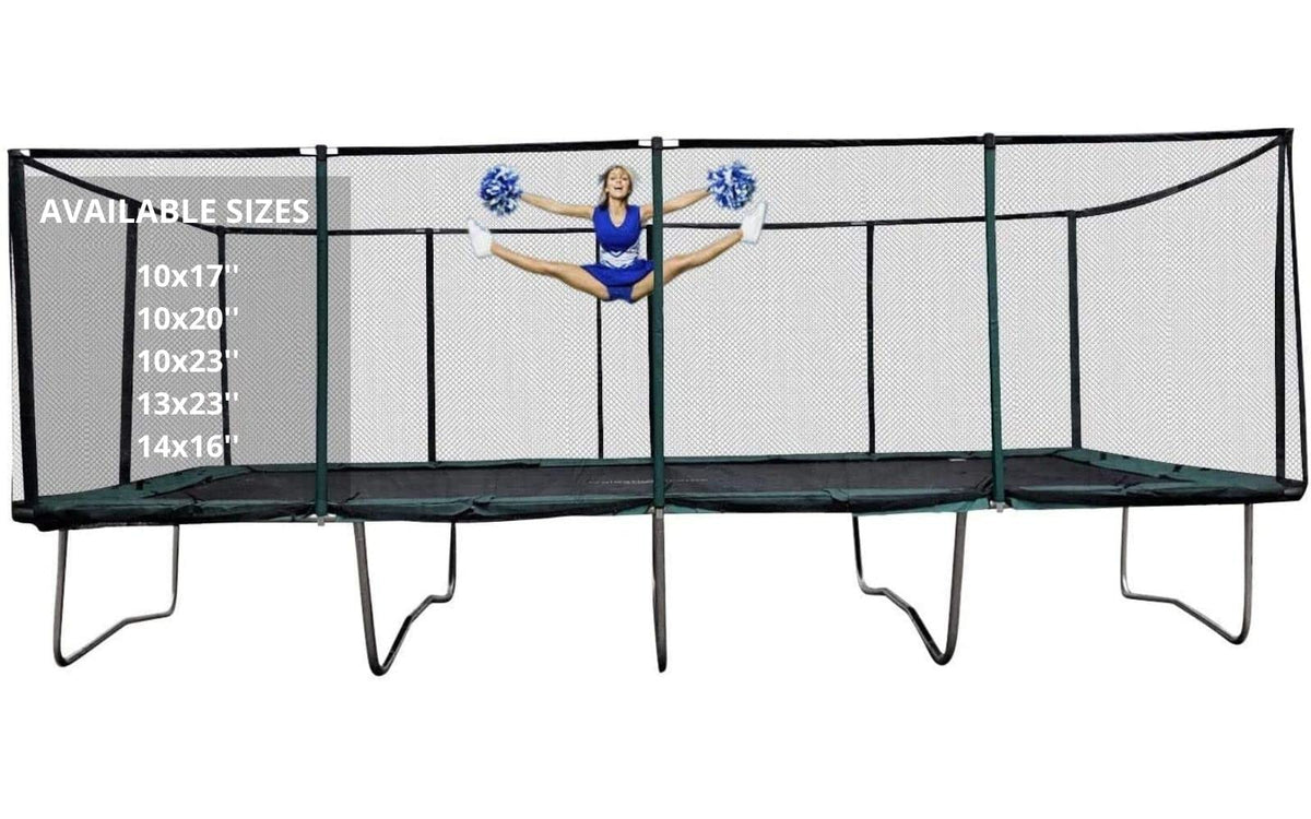 Galactic Xtreme Commercial Grade Rectangle Trampoline - 10x20 Gymnastics Trampoline with Net Enclosure - Heavy Duty 750lbs Jumping Capacity Best Trampoline USA