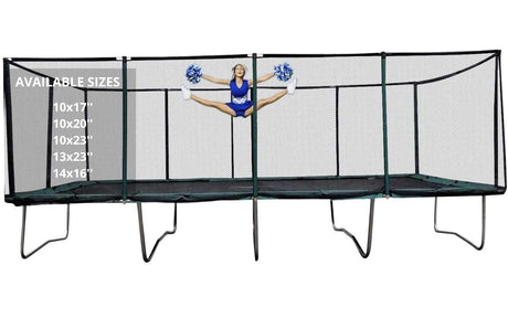 Galactic Xtreme Commercial Grade Rectangle Trampoline - 10x20 Gymnastics Trampoline with Net Enclosure - Heavy Duty 750lbs Jumping Capacity Best Trampoline USA