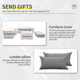 Lviden 6 Pieces Wicker Patio Furniture Sets Outdoor Conversation Set PE Rattan Sectional Sofa Couch with 45" Fire Pit Table and Grey Cushions Lviden