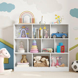 SILKYDRY 10 Cube Storage Organizer, 4 Tier Open Bookcase, Modern Bookshelves and Bookcases, 41" Floor Standing Wooden Display Bookshelf for Living Room Bedroom Office (White) SILKYDRY