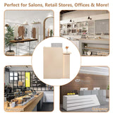 HEOTJUUQ Reception Desk with LED Light Strip, Compact Reception Counter, Front Counter with Lockable Drawer, 6 Color Options, Retail Checkout Counter for Salon, Office, Boutique HEOTJUUQ