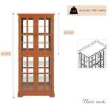 Eyisean Lighted Display Curio Cabinet 69" H China Cabinet with 4 Glass Doors, 6 Shelves, Freestanding Glass Display Cage Wine Cabinet Storage Rack for Bar and Liquor Storage (Dark Oak) Eyisean