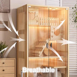 GUQASDV Cat Cage Wood, Catio Indoor Cat Enclosure, Enclosed Cat Playpen, Cat Crate with Wheels and Cat Scratch Post for Ferret, Chinchilla, Small Animals(Black,90x60x120cm) GUQASDV