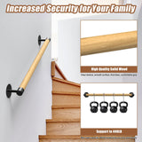 5FT Round Wooden Handrail for Indoor Staircase Handrail,Wall Mount Support Stair Railings, Non-Slip Safety Corridor,Lofts,Patio,Guardrail Wood Hand Railings for Elderly,Children,Disable People KWDOBUUS
