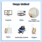 Allruyee 150 Pieces Sublimation Keychain Blanks Rectangle Double Side Heat Transfer Blanks MDF Blank Board Key Rings Blanks for Sublimation DIY and Craft Allruyee