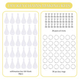 30 Sets Sublimation Keychain Blanks Making Kits, Shiny Glitter for Heat Transfer and Gold PU Faux Lather Back, Nice Customized Key Fob for Families/Lovers DIY Craft Gift Supplies AOUXSEEM