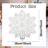 Christmas Snowflake Placemats Set of 4 Sliver Snowflake Place Mats Tablemats Round Vinyl Non-Slip Washable Table Setting for Christmas Dining Holiday Party Wedding Kitchen Table Mats Decor mdgfge