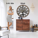 Micasso 32 in Large Tree of Life Wall Clock, Metal Black Modern Wall Clock with Solid Wood Frame, Oversized Non-Ticking Battery Operated Silent Clock for Office,Living Room,Kitchen Micasso