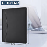 Pacific Mailer Padfolio Portfolio Leather Binder, Interview Legal Document Organizer, Business Card Holder Included Letter Sized Writing Pad [Piano Noir Faux Leather Matte Finish] Pacific Mailer