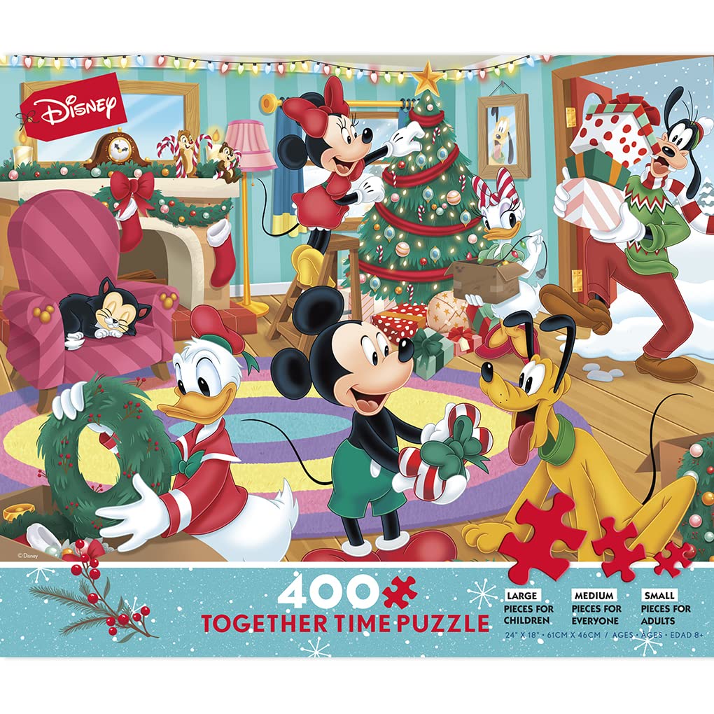 Ceaco - Disney Holiday - Together Time - Mickey & Friends Holiday - 400 Piece Jigsaw Puzzle Ceaco