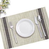YOSICHY Table Mats Set of 6 Crossweave Woven Vinyl Placemats Heat Resistant Non-Slip Kitchen Placemats for Dining Table Washable Easy to Clean(Grey) YOSICHY