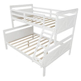 Merax Convertible Twin Over Full Bunk Bed with Ladder and Safety Guardrail in White Merax