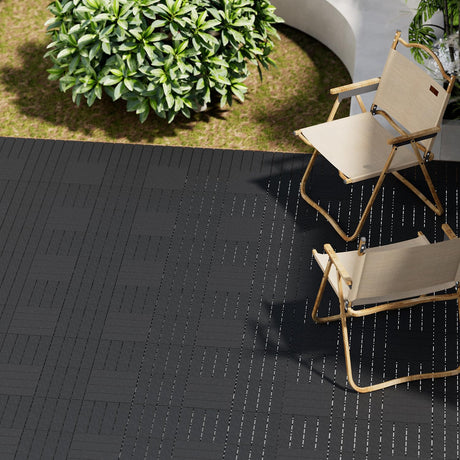 GOOFCXO 44 PCS Interlocking Deck Tiles, 12"x12" Plastic Outdoor Patio Flooring Boards 44 Sq.Ft. All Weather Use Patio Floor Decking Tiles Waterproof Non-Slip for Pool Porch Balcony Backyard GOOFCXO