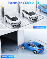 EVDANCE EV Charger Extension Cable, J1772 Extension Cable 50A 21FT Charging Cord for Electric Vehicle 110V-240V Compatible for All SAE J1772 Chargers (50A - 21FT) EVDANCE