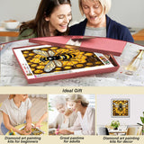 SJUTOUCI Diamond Painting Kits for Adults, Bee Diamond Art Kits for Beginners, 5D DIY Full Drill Gem Craft Art for Home Decor Gift 11.8x11.8 inch, Animal SJUTOUCI