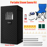 X-Vcak Portable Steam Sauna, Portable Sauna for Home, Sauna Tent Sauna Box with 2.6L Steamer, Remote Control, Folding Chair, 9 Levels, Black, 2.6’ x 2.6’ x 5.9’ X-Vcak