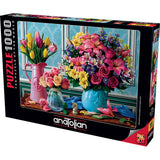 Anatolian Puzzle - Flowers in Vases, 1000 Piece Jigsaw Puzzle, #1130 Anatolian