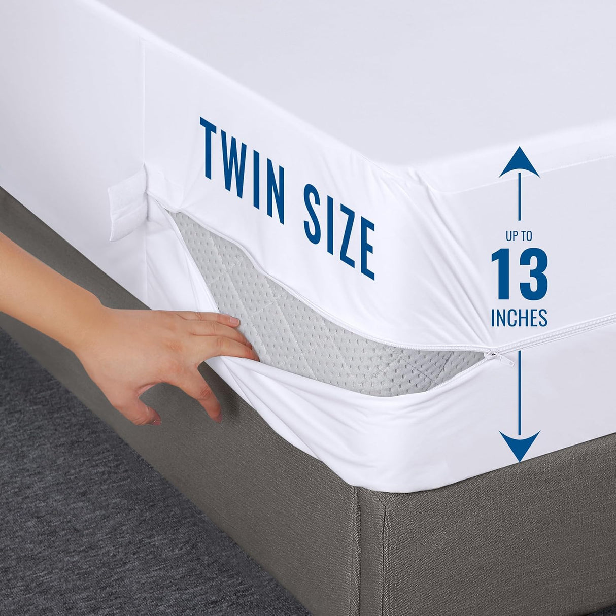 Utopia Bedding Waterproof Mattress Protector Twin Size, Zippered Mattress Encasement Bed Bug and Dust Mite Proof, Absorbent Six-Sided Mattress Cover Utopia Bedding