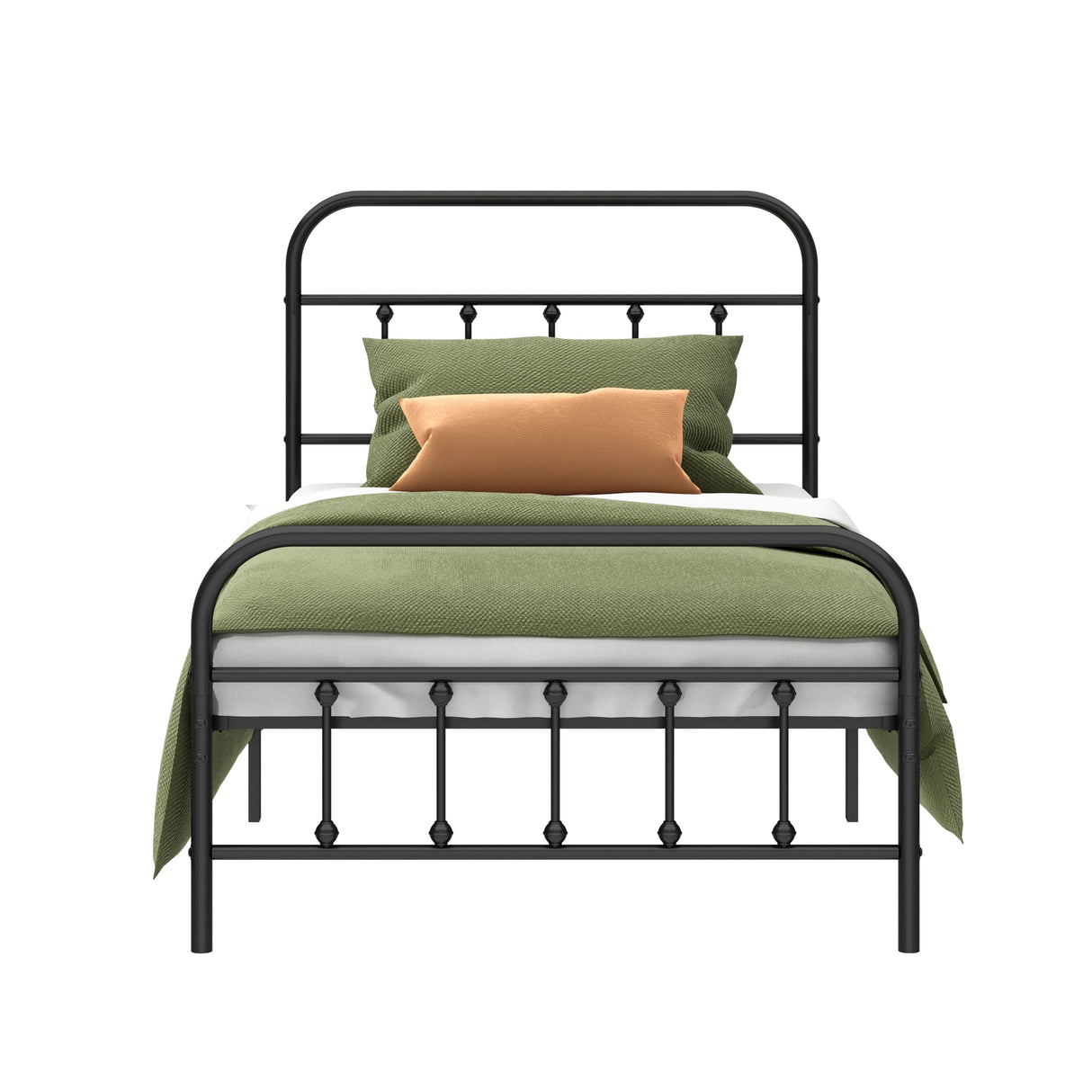 Kujielan Metal Bed Frame - Structurally Stable Heavy Duty Steel Slat Supported Twin Bed Frames,No Box Spring Needed for Easy Removal and Transport. Kujielan