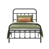 Kujielan Metal Bed Frame - Structurally Stable Heavy Duty Steel Slat Supported Twin Bed Frames,No Box Spring Needed for Easy Removal and Transport. Kujielan