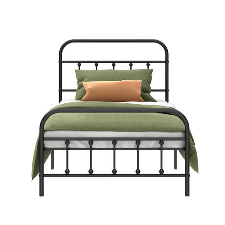 Kujielan Metal Bed Frame - Structurally Stable Heavy Duty Steel Slat Supported Twin Bed Frames,No Box Spring Needed for Easy Removal and Transport. Kujielan