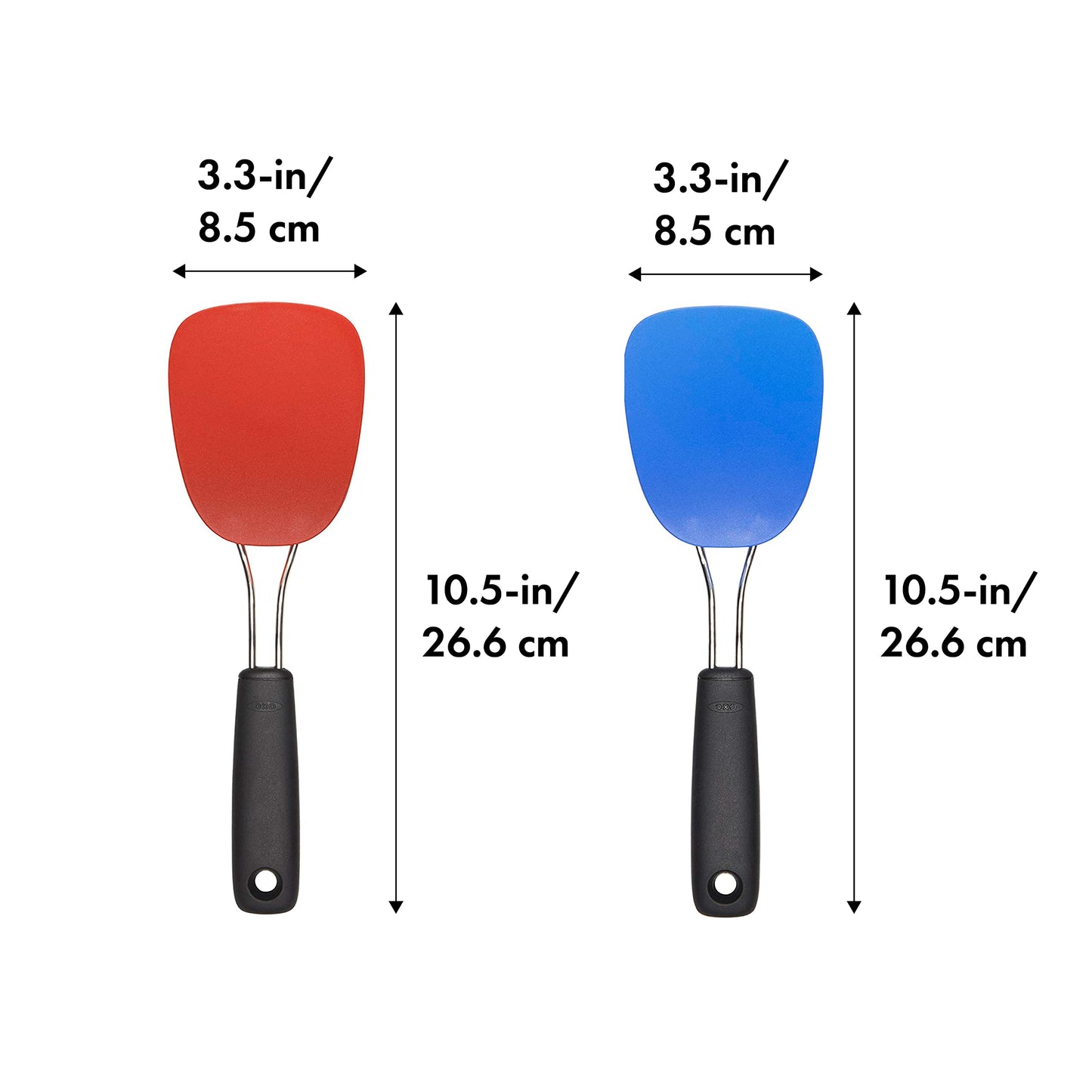 OXO Good Grips Nylon Flexible Turner Set, Red/Blue,10.65 x 3.15 x 2.45 inches