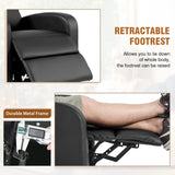 FDW Recliner Chair Home Theater Seating Reclining Sofa Push Back Recliner with Lumbar Support and Leather Padded Seat Backrest for Living Room (Black) FDW