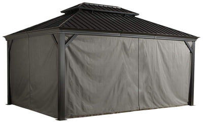 Sojag Accessories Set of 4 12' x 14' Curtains for Monaco/Messina/Mykonos Outdoor Gazebo Models, Grey