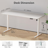 VVENACE 63 x 28 inch Electric Standing Desk Adjustable Height 4 Memory Preset, 4 Wheels, 2 Headphone Hook, Home Office Desk, Stand Up Desk Sit Stand Desk, Splice Board White VVENACE