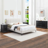 KHLJJU Farmhouse 5+2 Black Dresser for Bedroom, Chest of Drawers for Bedroom with 5 wooden Drawers and 2 Cross Doors, Wood Dressers Storage TV Stand for Bedroom, Living Room KHLJJU