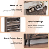 Barnyatoh Shoe Storage Cabinet,Farmhouse Shoe Organizer with 2 Flip Drawers & Barn Door Design,Freestanding Hidden Slim Narrow Shoe Rack Cabinet for Entryway,Foyer,Hallway,Dark Oak Barnyatoh