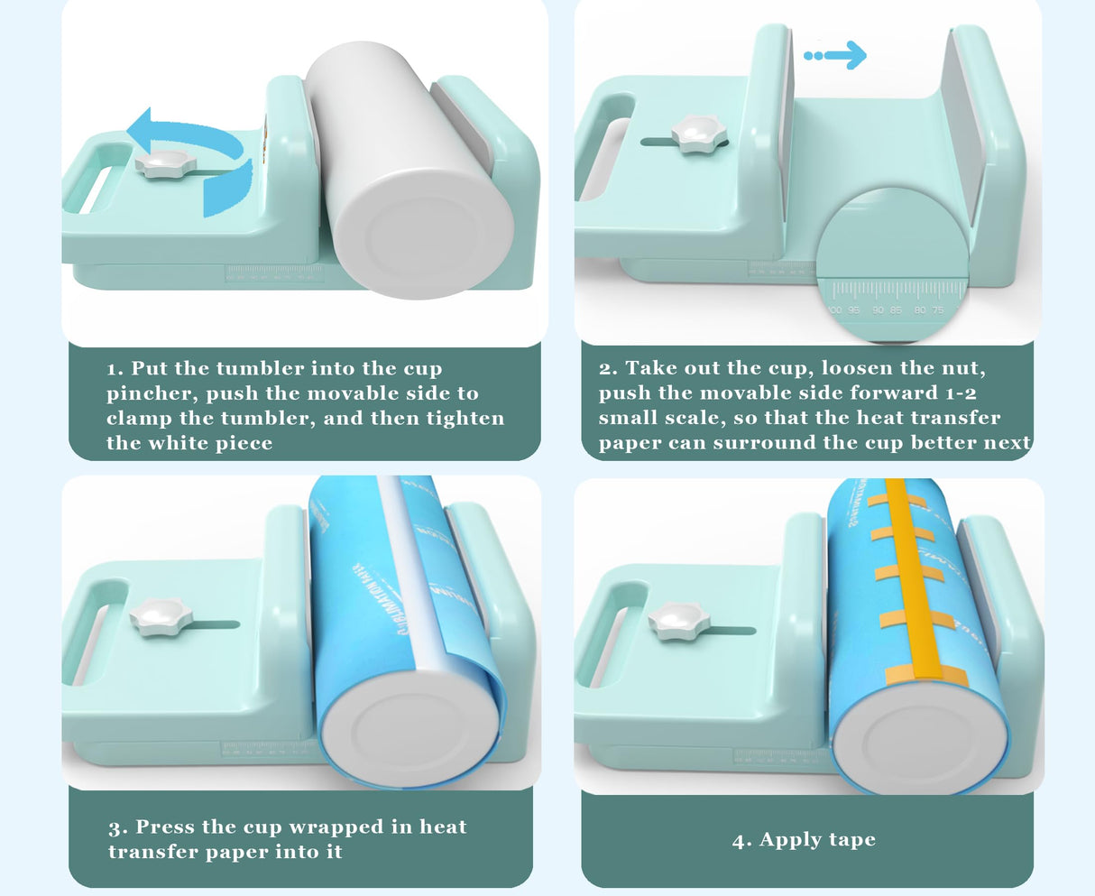 MiLefo Adjustable Tumbler Clamp, Cup Cradle for Crafting Tumblers, Sublimation Clamp Tool Suit for 20oz 30oz Cups, Tumbler Wrap Clamp for Stanley Tumblers, Tumbler Holder CUPTURNER
