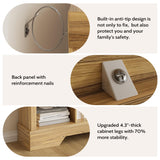 Vividwood 10-Cube Storage Organizer &TV Stand with Adjustable Shelf, Farmhouse Cube Bookcase with Fluted Front Trim for Living Room, Bedroom & Home Office – Rustic Brown Vividwood