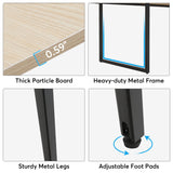 Tribesigns 8FT Conference Table, 94.48L x 47.24W x 29.52H Inches Large Boat Shaped Meeting Seminar Table with Cable Grommets, Modern Conference Room Table for Office (Light Wood Grain, 8ft) Tribesigns