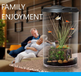 Koller Products Plastic 6-Gallon AquaView 360 Aquarium Kit for Tropical Fish, Betta Fish with LED Lighting and Power Filter Clear, 4-Piece Set Koller Products