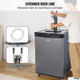 VEVOR Beer Kegerator, Single Tap Draft Beer Dispenser, Full Size Keg Refrigerator With Shelves, CO2 Cylinder, Drip Tray & Rail, 32°F- 50°F Temperature Control, Holds 1/6, 1/4, 1/2 Barrels, Black VEVOR