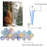 Cat Paint by Numbers Kit for Adults,Winter Painting by Numbers,DIY Acrylic Paint Kit for Adults Beginners Without Frame,Easy Christmas Adult Paint by Number Kits on Canvas for Decor 16x20inch Canrichshop