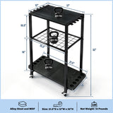 TC-HOMENY Fishing Rod Holder for Garage, Fishing Pole Rack Cart 10 Rod Fit All Fishing Rods, 3 Tier Fishing Tackle Storage Organizer Rack with Storage Bag, Fit For Living Room, Black TC-HOMENY