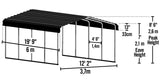 ARROW 12' x 20' x 7' 29-Gauge Carport with Galvanized Steel Roof Panels ARROW