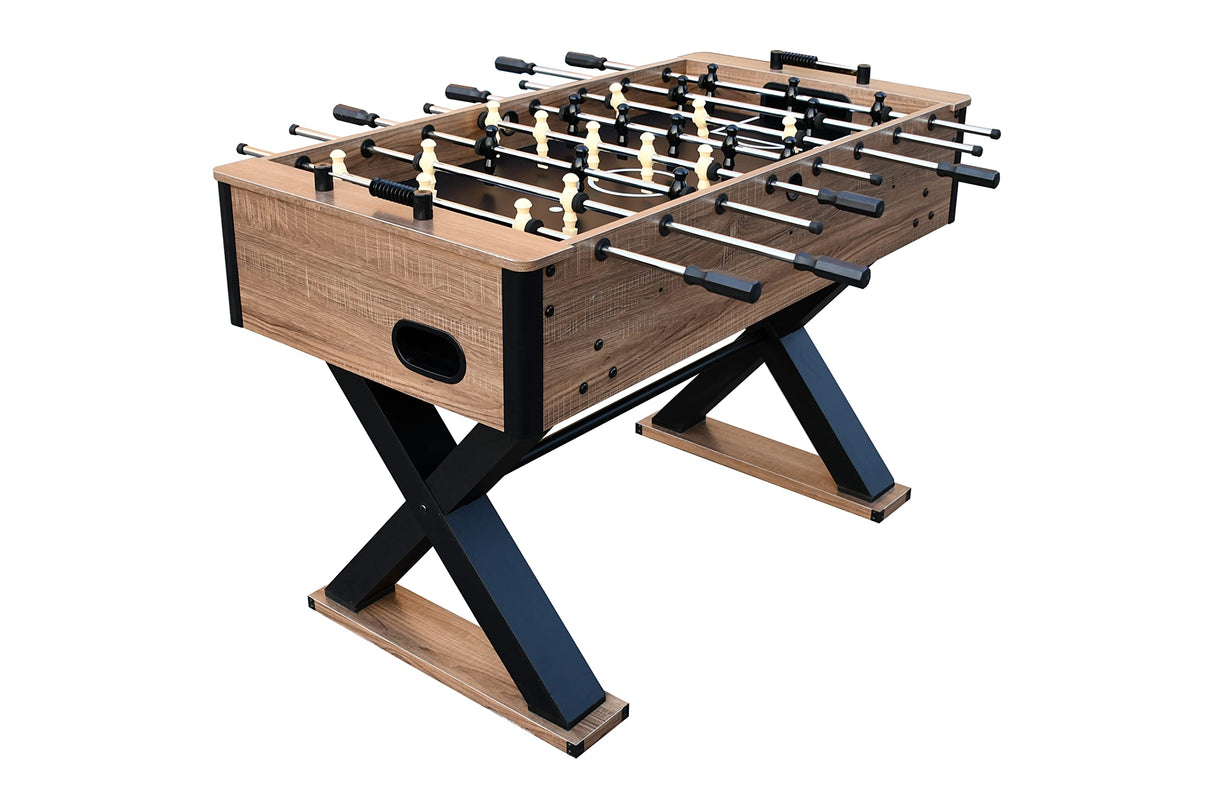 Hathaway Fullerton 48-in Foosball Table, Arcade Table Soccer for Game Rooms, Includes (2) 36-mm ABS Foosballs, Driftwood (BG50330) Hathaway