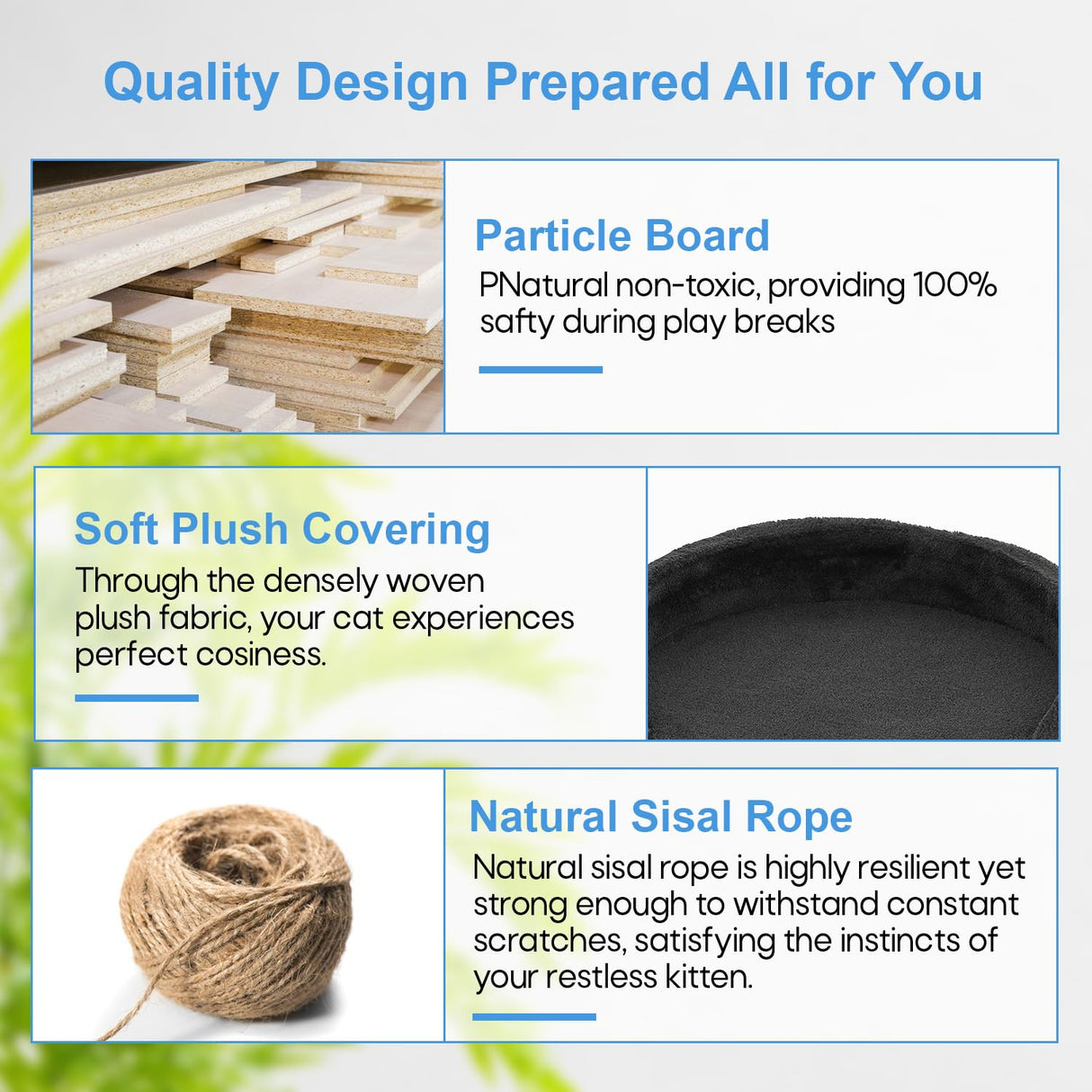 FDW Cat Tree 54in Cat Tower Multi-Level Durable Cat Scratching Post & Cozy Fun Cat Jumping Platform Space Saving Cat Condo Pet Play House for Indoor Cats,Dark Gray FDW