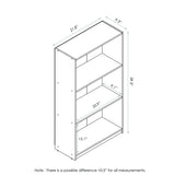 Furinno BASIC Book Shelf, 3-Tier Modern Bookshelf, Bookcase with Open Shelves, 9.3" x 21.8" x 39.5", for Living Room, Bedroom, Home Office, Pink Furinno
