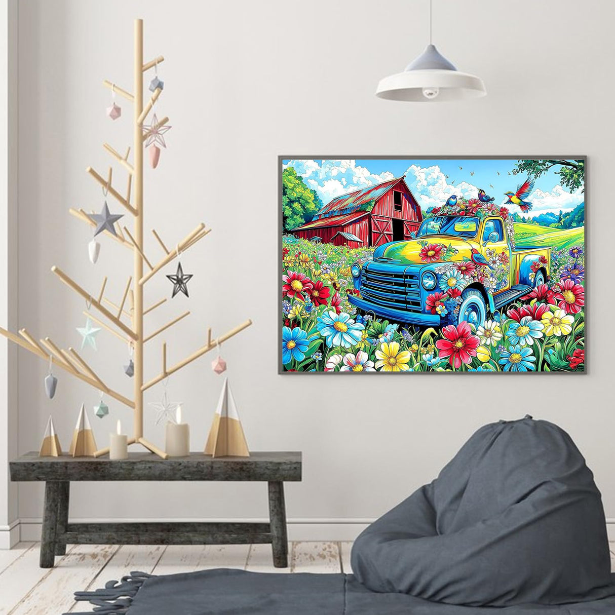 Diamond Art Kits for Adults Beginner- Pickup Truck DIY Modern Diamond Painting Kits 5D Diamond Dots Gem Art Crafts with Tools- Round Full Drill Funny Crafts for Home Wall Decor&Gift-12x16inch ﻿ Fairyland JinWenn